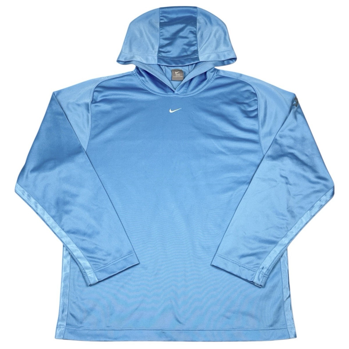 Vintage Nike Center Swoosh Hoodie Sweatshirt Shiny Silky Mens