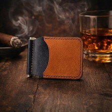 Handmade Full Grain Leather wallet, Money clip wallet, minimalist, EDC wallet