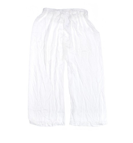 New Collection Womens L/XL White Pants Swim Cover Up Wide Leg Pull On Semi Sheer - Picture 2 of 2