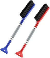 Car Snow Brush with Ice Scrapers, 23 Inch, 2 Pack, Detachable Ice Shovel Tool, E