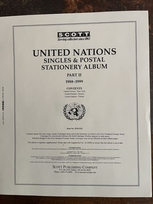 United Nations Scott pages Part II (1988-99) New 