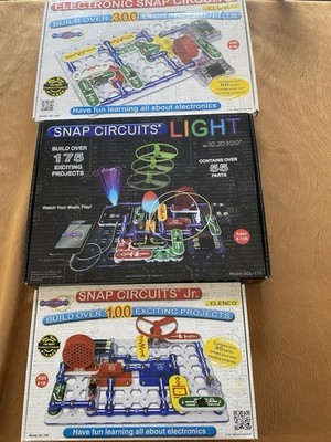 Lot of 3 Elenco Snap Circuits Electronics Kits with Project Books STEM