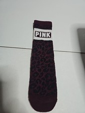 RARE Victoria's Secret Pink Knitted Crew Socks Multicolor Cheetah NWOT One Size