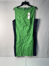 NWT Lauren Ralph Lauren Green/Navy Women's Pencil Dress, Sz. 14