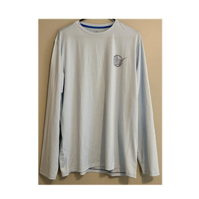 Vineyard Vines Performance Men's M Light Blue Long Sleeve Fishing Fish Tee