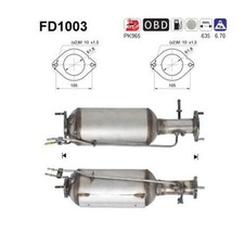 AS Dieselpartikelfilter für Ford C-Max Focus 2 Mondeo 4 S-Max Volvo 2,0 TDCi