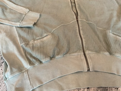 NUEVO CON ETIQUETAS Chelsea DeBoer Verde Escarchado Cremallera Sudadera con Capucha Tejido Waffle XL 2XL - Imagen 2 de 10