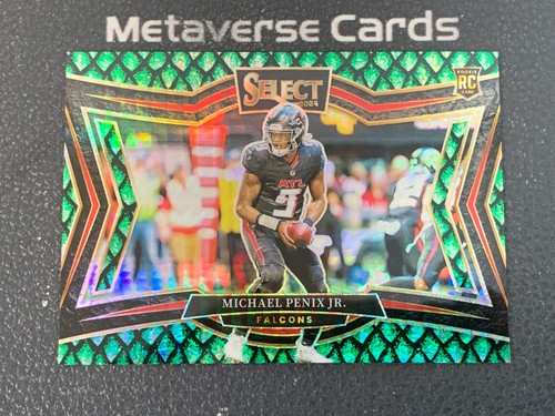 2024 Panini Select Michael Penix Jr. RC Base Field Level Dragon Scale Prizm /70