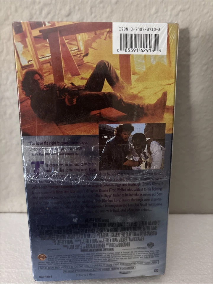 Sealed Lethal Weapon 3 VHS Video Tape Movie 1998 Director's Cut Mel Gibson - Image 4 of 4