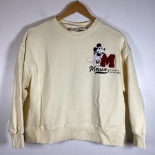 Zara Disney Mickey Mouse 28 Athletic Dept sweatshirt Kids Size 12-13 Cream