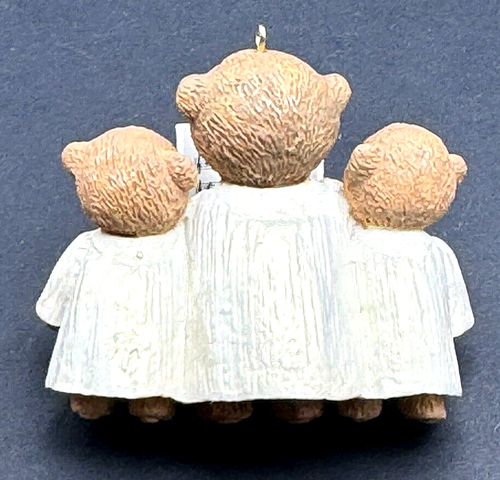 CUTE Lot 6 Vintage Miniature Bear Ornaments Avon Hallmark Boyds & more 2 to 3" - Picture 11 of 13