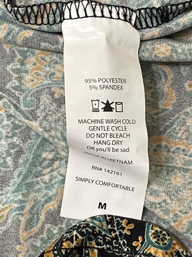 LulaRoe Women’s Green & Black Paisley Print Short Sleeve Round Neck T-Shirt s M - Picture 6 of 9