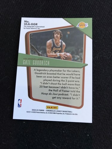 Gail Goodrich 2022-23 Chronicles Legacy Under The Lights Asia Auto #ULA-GGR - Picture 3 of 3