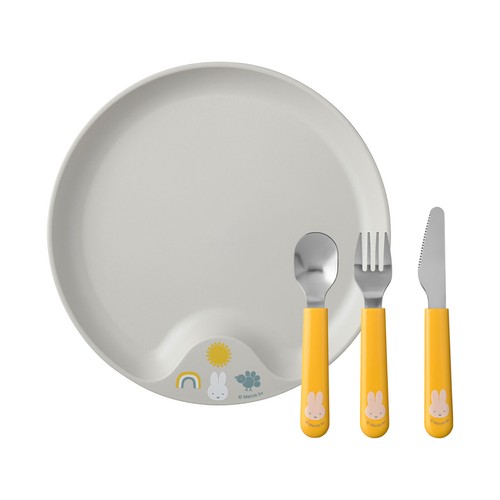 Mepal Mio Kinderteller mit Besteck Gabel Messer Löffel Lernteller bunte Motive - Bild 20 von 37