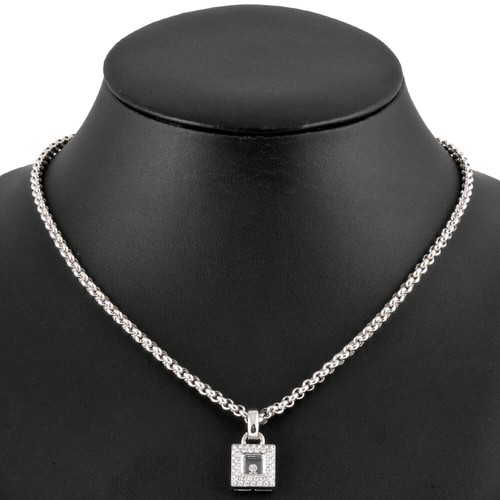 Chopard Happy Diamond Necklace Diamond 79/2618-20 K18WG Square 42.5cm 26.8g - Picture 2 of 6