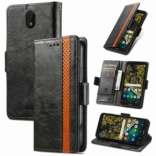 For Nokia C100 Luxury Flip Leather Wallet Stand Soft Card Slots Phone Case Cover - Picture 10 of 18