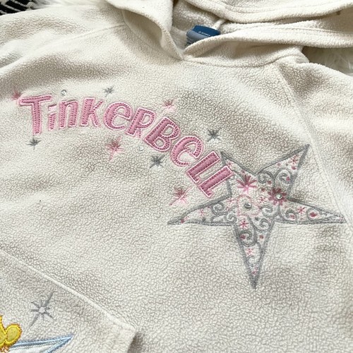 DISNEY Tinkerbell Pullover White Knit Sweater Sweatshirt Fairy Kids Medium - Picture 6 of 10