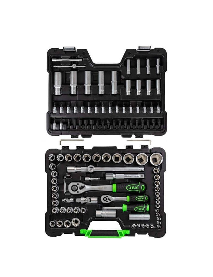 MALETÍN DE HERRAMIENTAS JBM 108 PIEZAS. LLAVES VASO Y CARRACA HEXAGONAL CINCADO - Imagen 3 de 4
