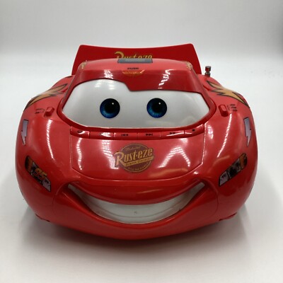 Disney Lightning Mcqueen CARS AM/FM Boombox Radio CD Player TESTED WORKS 