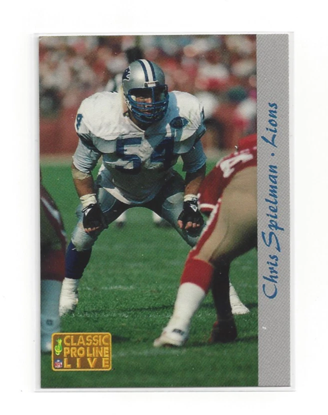 Chris Spielman 1993 Pro Line Live #82 Detroit Lions NFL Football Card MLB HOF