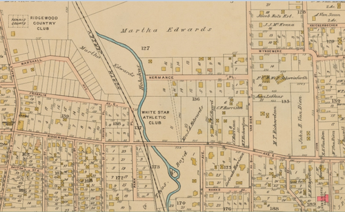 1913 RIDGEWOOD BERGEN COUNTY NEW JERSEY HARRISON AV-SPRING AV BROMLEY ATLAS MAP - Picture 2 of 4