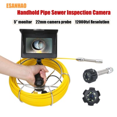 50M 5 inch 22mm Handheld Industrial Pipe Sewer Inspection Camera 1200TVL IP68 