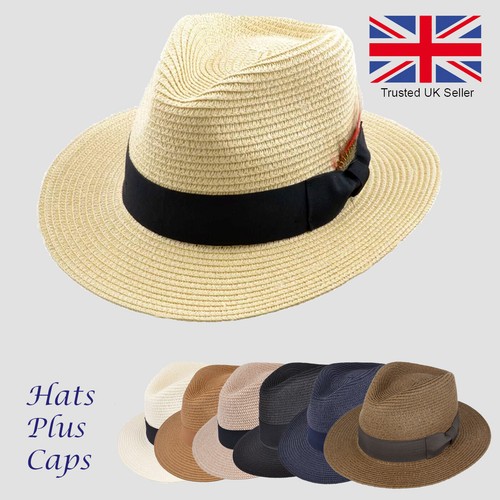 PAGLIA FEDORA SOLE ESTIVO LARGA tesa di Borsalino Panama Stile Pieghevole  Spiaggia Vacanza Cappello | eBay