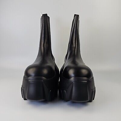 RICK OWENS Porterville Beatle Mega Tractor Black Leather RICK OWENS Porterville Beatle Mega Tractor Black Leather