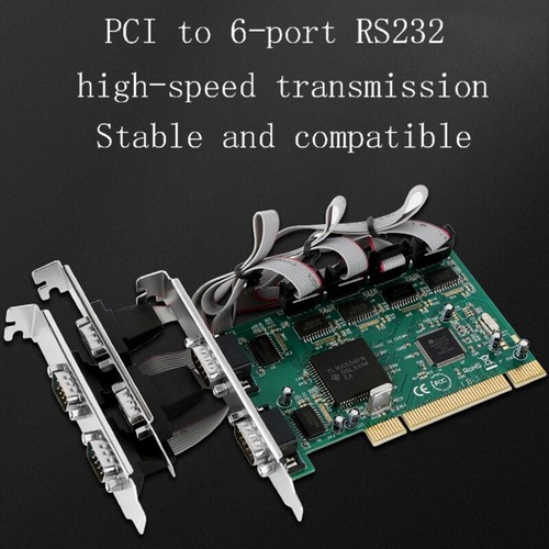 PCI to 6 Serial Port RS232 Expansion Card Dual Chip 6Gb/s PCI DB9Pin RS-232 - Picture 2 of 5