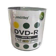 100 Smartbuy 16X DVD-R 4.7GB White Top Non Printable Blank Recording Disc