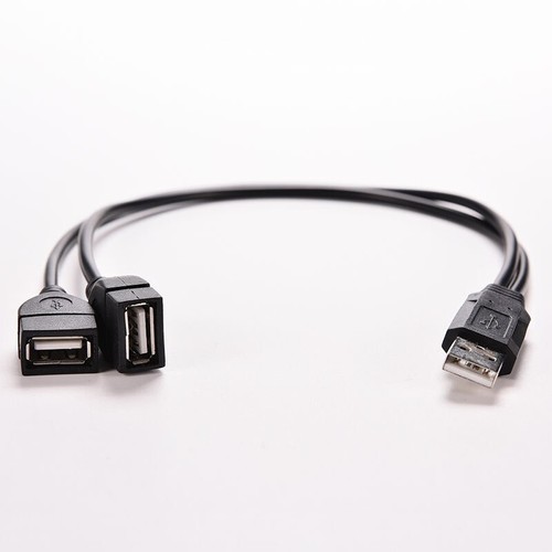 2-Way USB Charging with the USB 20 A Male to Dual USB Female Cable in Black - Picture 4 of 11
