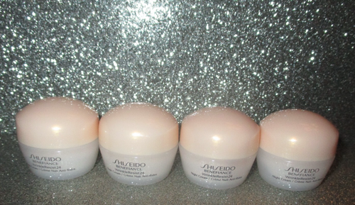 4x Shiseido Benefiance WrinkleResist24 Anti-Aging Night Cream Travel Size 10 ml