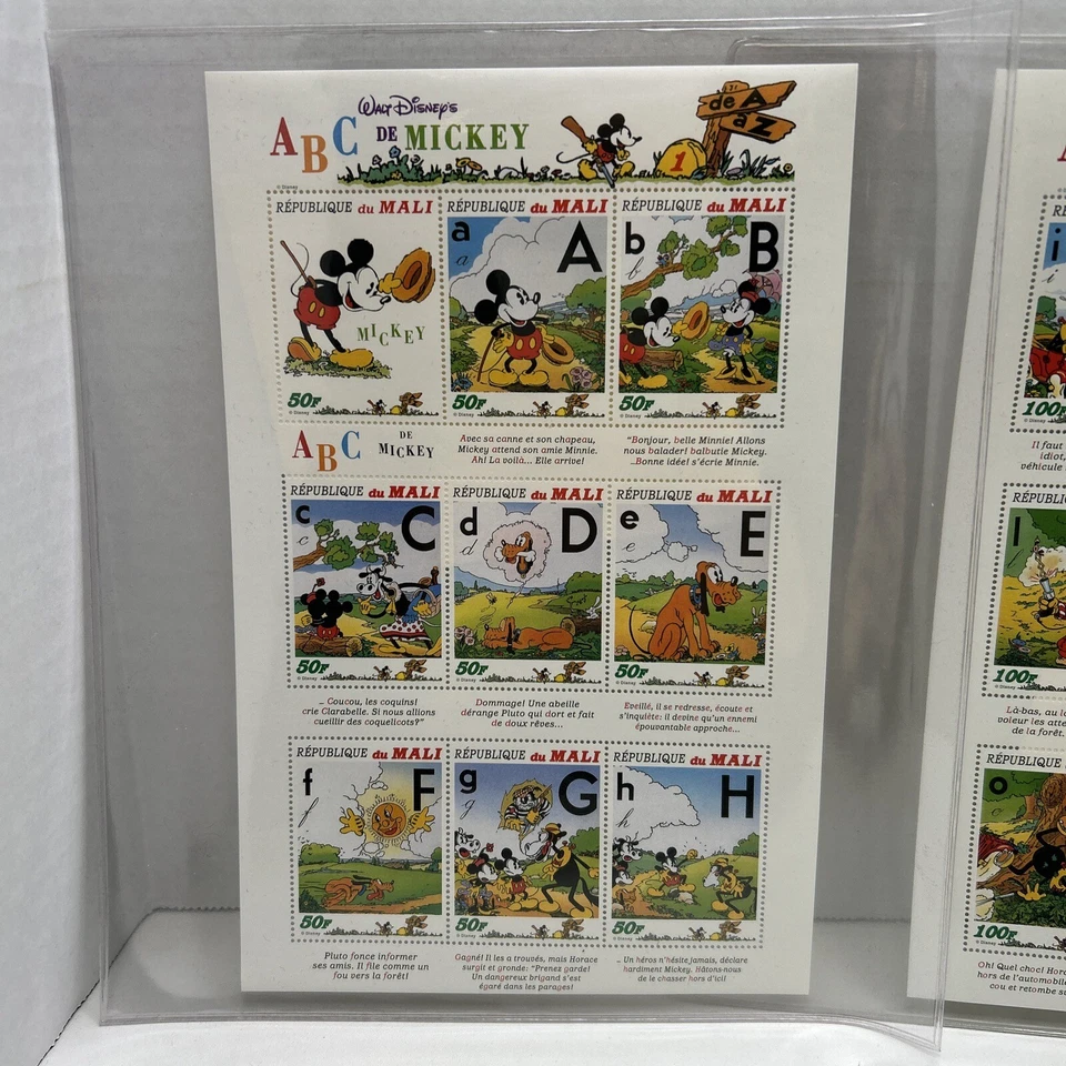 MALI WALT DISNEY ABC'S WITH MICKEY STAMP SHEETS 3 MNH 1996 A TO Z  PLUTO ABC - Image 2 of 4