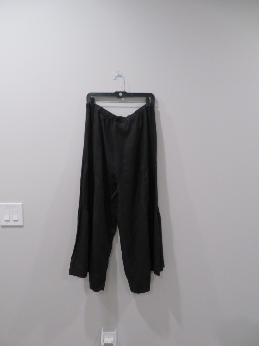 Match Point Black Wide Leg Cropped Ruffle Layer Pant | eBay