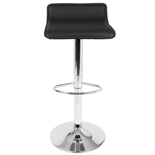 OPEN BOX Ale Contemporary Adjustable Barstool in Black PU Leather Set of 2 - Picture 7 of 8