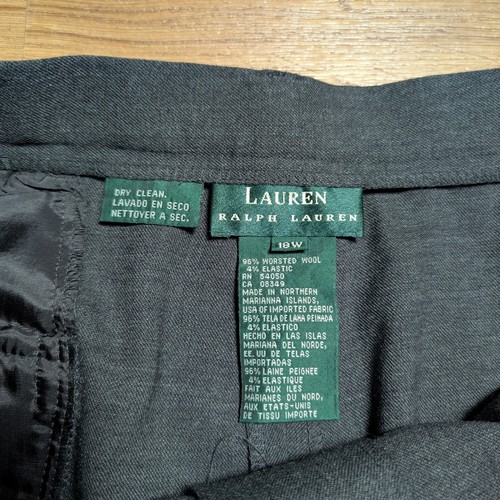 VTG Lauren Ralph Lauren Wool Pants Womens 18W Gray High Rise Office Mature - Picture 5 of 10