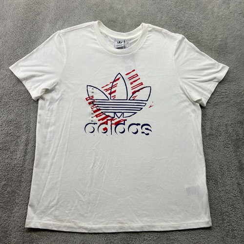Adidas Maglia Donna Extra Large Bianca Logo Palestra Outdoor Sport Tempo Libero - Foto 2 di 11