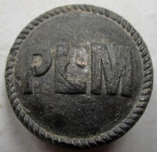 Rare bouton creux pour la Compagnie des Chemins de Fer Paris-Lyon-Méditerranée