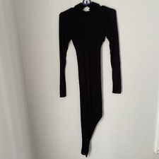 A’Gaci Women’s Long Sleeve Asymmetric Skirt Cut Out Back High Neck Dress