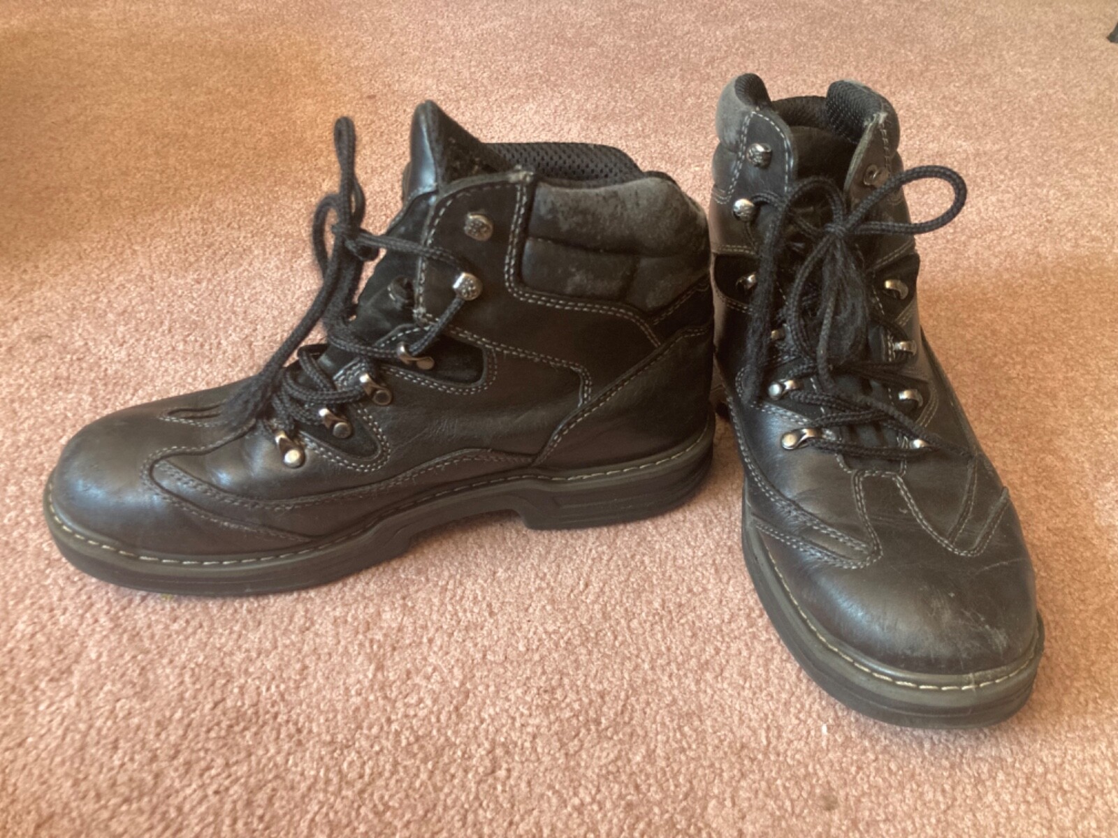 Wolverine work combat boots men size 10 pre-owned fair condition needs insoles-image