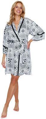 Damen Morgenmantel doctor nap  Loungewear Kimonoform 100%Viskose Made in EU Gr.M