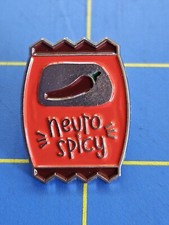 Neuro Spiccante Smalto Rosso Neutro Spilla Bavero Neurodivergente Neuro Diversità 1x1,25"