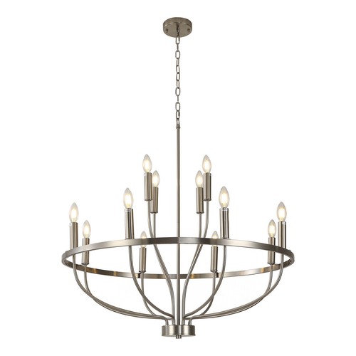 Farmhouse Industrial Chandelier Dining Rooms Round Pendant Light Fixture Decor - Picture 11 of 23