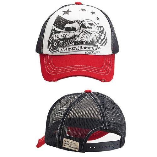 Unisex Mens United States Eagle Summer Mesh Snapback Baseball Cap Trucker Hats - Picture 3 of 11