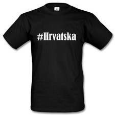 T-Shirt #Hrvatska Hashtag Raute für Damen Herren und Kinder
