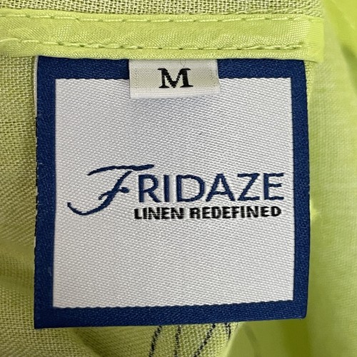 Fridaze 100% Linen Button Up Shirt Tunic Size M Lagenlook Green Black - Picture 5 of 7
