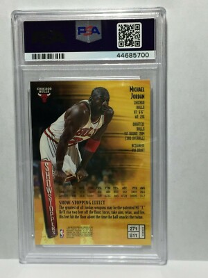 1997 TOPPS Finest #271 Michael Jordan w/ Coating PSA 8 CHICAGO 