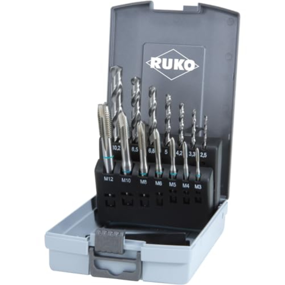 Kit Maschiatura Professionale Ruko 245048RO HSS DIN 371/376 M3-M12