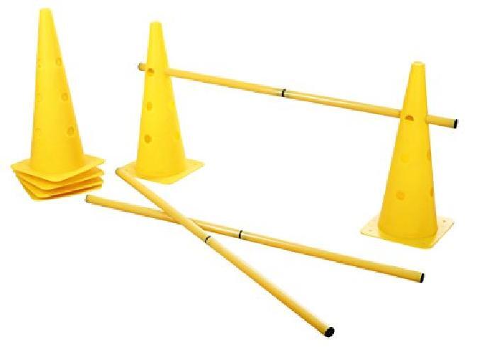 Kerbl Cone-Three Agility Hurdle Set, Giallo