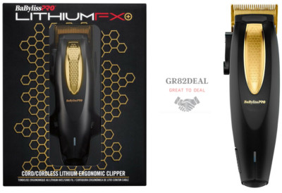 BaByliss PRO FX673N LithiumFX+ Cordless Lithium Ergonomic Black & Gold Clipper 